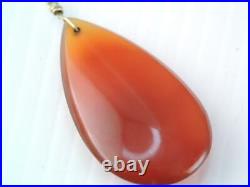 Rare Antique Art Deco Solid 14k Gold Carnelian Stone Necklace Stunning Look
