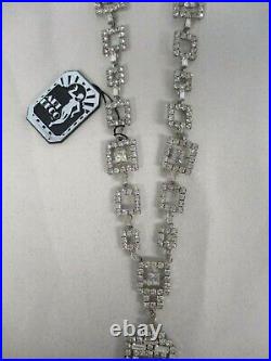 Rare New Art Deco Heirlooms Of Tomorrow Rhinestone Statement Necklace Nos Nwt