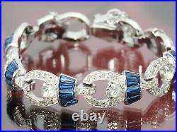 Rare Vintage JOMAZ Art Deco Look Sapphire & Pave Crystal RS Necklace & Bracelet