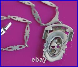 Real Vintage Antique Edwardian Art Deco Sterling Silver Marcasite Necklace