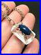 Rock Crystal Insect Beetle STERLING SILVER Art Deco Lapis Lazuli Necklace 20