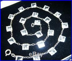 SIGNED NOVOPLATIN ART DECO Diamond Paste Open Bezel Set Vintage RIVIERE NECKLACE