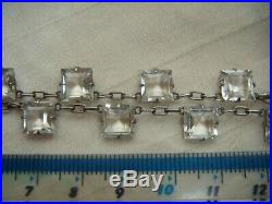 SIGNED NOVOPLATIN ART DECO Diamond Paste Open Bezel Set Vintage RIVIERE NECKLACE