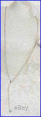 SOLID 18K WHITE GOLD ANTIQUE ART DECO WATCH CHAIN or Necklace, Peanut links