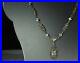 STERLING ART DECO Necklace 1930s Emerald Cut Crystals Paperclip Chain 20 NICE