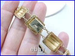 STUNNING! Antique ART DECO Sterling Hand Painted ENAMEL GUILLOCHE NECKLACE