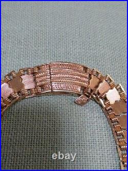 STUNNING VTG Goldtone Rau Klikit Art Deco Watch Band Style Necklace