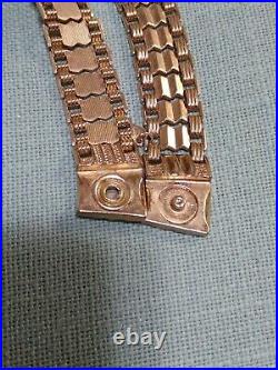 STUNNING VTG Goldtone Rau Klikit Art Deco Watch Band Style Necklace