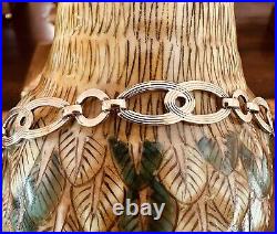 SYMMETALIC Art Deco 2-Sided @ Top 14K Gold + Bottom Sterling 14 Choker Necklace