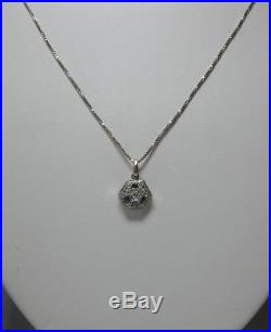 Sapphire Diamond Pendant Art Deco Necklace Gold Edwardian Wedding Engagement