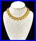 Signed Fishel Nessler Art Deco Yellow VASELINE GLASS Open Back Riviere Necklace