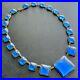 Signed MADE IN CZECHOSLOVAKIA Vintage Art Deco Sapphire Glass Necklace RARE! 372