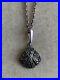 Simple ART DECO French Sterling Silver (crab Hallmark) Necklace Marcasite 1.5cm