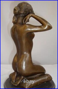 Statue Sculpture Nudes Necklace Sexy Art Deco Style Art Nouveau Style Bronze Sig