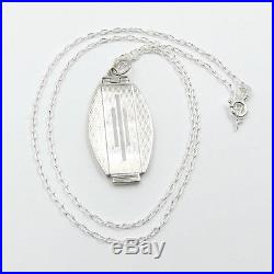 Sterling Silver Art Deco Locket Necklace By Herbert Bushell & Son ltd
