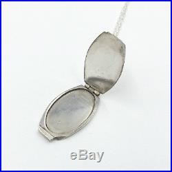 Sterling Silver Art Deco Locket Necklace By Herbert Bushell & Son ltd