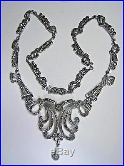 Stunning 1930's Art Deco Silver Marcasite Necklace