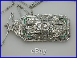 Stunning Art Deco White Gold Diamonds Convertible Necklace/brooch Or Pendant