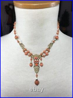 Stunning Early Czech Celluloid Art Deco Necklace
