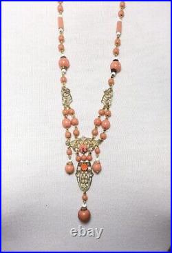 Stunning Early Czech Celluloid Art Deco Necklace