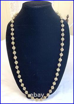 Stunning Vintage Art Deco Gold Vermeil 833 Silver Filigree Beaded Necklace 32