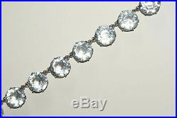 Stunning Vintage Art Deco Sterling Silver Rhinestone Crystal Paste Necklace