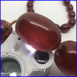 Superb Art Deco Vintage Cherry Amber Bakelite Beads Necklace Heavy