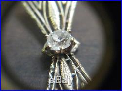 Superb Vintage 1920s Art Deco 14k White Gold Filigree Diamond Estate Necklace