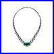 Syn Zambian Emerald Art Deco Necklace 925 Sterling Silver Statement High Jewelry