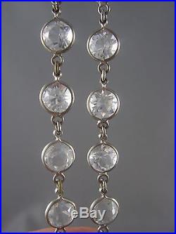 TRUE 1920's Antique ART DECO Open Back Bezel Set Crystal Necklace Earrings Set