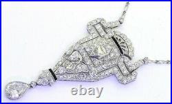 Tiffany & Co. Platinum Art Deco 6.10CT VS1/F diamond formal pendant necklace