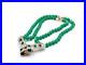 US874 Art Deco crystal rhinestone double strand green art glass necklace 15