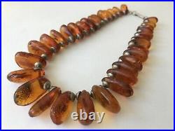 Unique Big Art Deco Masterpiece Genuine Cognac Baltic Amber With Fossil Insect