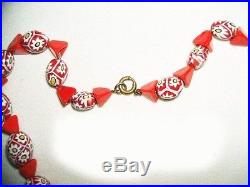 VENETIAN Millefiori Art Deco Necklace Chunky Matched Canes Murano Glass Beads