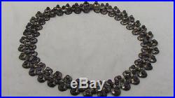 Very Old Vintage Art Deco Sterling Silver Taxco Mexican Amethyst Choker Necklace