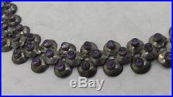 Very Old Vintage Art Deco Sterling Silver Taxco Mexican Amethyst Choker Necklace