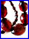 VINTAGE ART DECO 30 in FACETED CHERRY AMBER BAKELITE GRADUATED BEADS NECKLACE