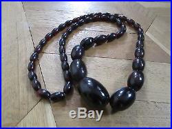 Vintage Art Deco Cherry Amber Antique Bakelite Bead Necklace 68 Grams No Reserve