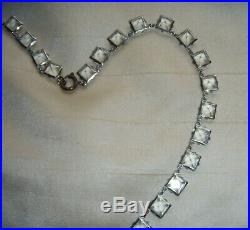 VINTAGE ART DECO JEWELLERY Geometric Diamond Paste Crystal RIVIERE NECKLACE