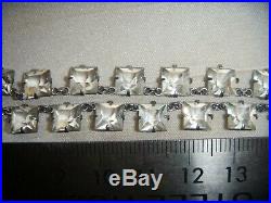 VINTAGE ART DECO JEWELLERY Geometric Diamond Paste Crystal RIVIERE NECKLACE