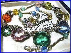 VINTAGE Antique 1930s ART DECO Beautiful Rainbow Crystal Bead Drop NECKLACE