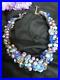 VINTAGE Art Deco WIRE beaded NECKLACE crystals BAROQUE PEARLS glass beads SIGNED