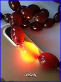 VINTAGE necklace cherry amber bakelite 75g Art Deco genuine bakelite