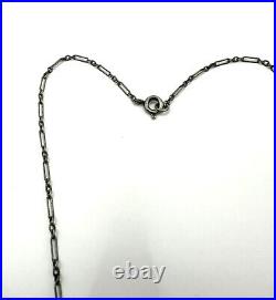 VTG Art Deco JAKOB BENGAL Chrome and Galalith Necklace