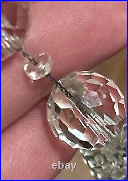 VTG Art Deco ROCK CRYSTAL QUARTZ Graduated NECKLACE 10kt Gold Clasp