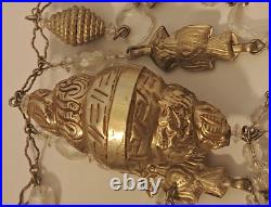 VTG CHINESE Sterling Silver Figural Pendants & Heart Crystals Handmade Necklace