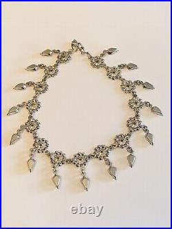 VTG Crystal Rhinestone Art Deco Necklace chocker Collar Festoon Victorian