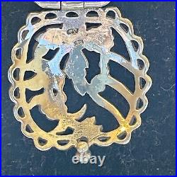 VTG Sterling Silver ART DECO Signed MC Marcasite Watch Necklace WithChain 44gr