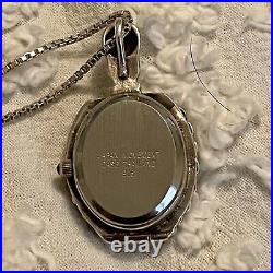 VTG Sterling Silver ART DECO Signed MC Marcasite Watch Necklace WithChain 44gr