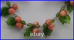 Venetian Glass Fruit Necklace Murano Art Glass Cluster Art Deco Vintage